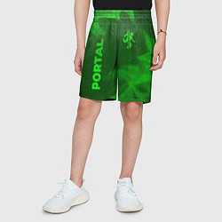 Шорты детские Portal - green gradient вертикально, цвет: 3D-принт — фото 2