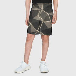 Шорты детские Серая объемная текстура с гранями, цвет: 3D-принт — фото 2
