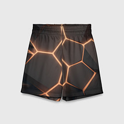 Шорты детские Серая текстура из сот, цвет: 3D-принт