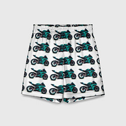 Шорты детские Motorbike light blue, цвет: 3D-принт