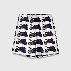 Шорты детские The motorcycle is dark purple, цвет: 3D-принт