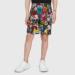 Шорты детские Граффити коллаж, цвет: 3D-принт — фото 2