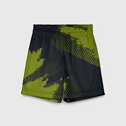 Шорты детские Абстрактная текстура в зеленом, цвет: 3D-принт