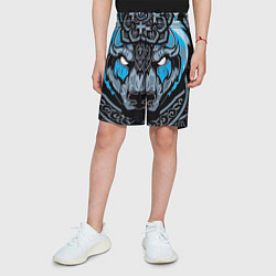 Шорты детские Медведь воин в кельтском стиле, цвет: 3D-принт — фото 2