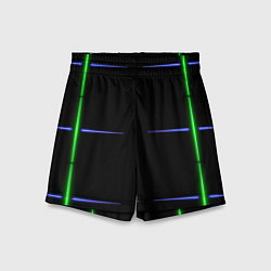 Шорты детские Color black green purple stripes, цвет: 3D-принт