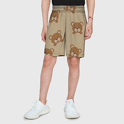 Шорты детские Медвежьи мордашки на бежевом, цвет: 3D-принт — фото 2