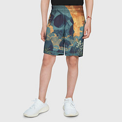 Шорты детские Металл арт - долина - череп, цвет: 3D-принт — фото 2