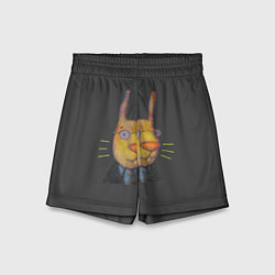 Шорты детские Умный заяц строгий стиль, цвет: 3D-принт