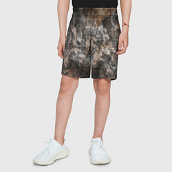 Шорты детские Абстракция - brown darkness, цвет: 3D-принт — фото 2
