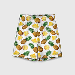 Шорты детские Ананасы 6, цвет: 3D-принт