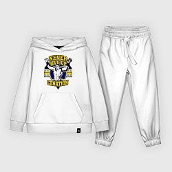 Костюм хлопковый детский Never Give Up: Cenation, цвет: белый