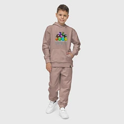 Костюм хлопковый детский AMONG US - большая компания!, цвет: пыльно-розовый — фото 2