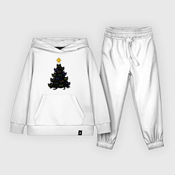 Костюм хлопковый детский НовоКОТняя елка, цвет: белый