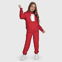 Костюм хлопковый детский Длинный белый кот, цвет: красный — фото 2