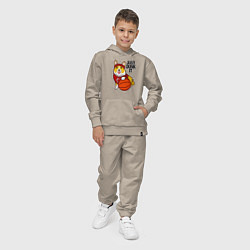 Костюм хлопковый детский JUST DUNK IT корги, цвет: миндальный — фото 2