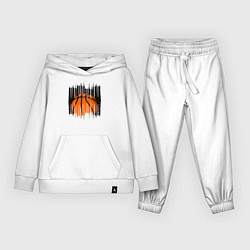 Костюм хлопковый детский Баскетбольный мяч в разрыве, цвет: белый