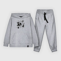 Костюм хлопковый детский Коты пришельцы в космосе, цвет: меланж