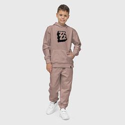 Костюм хлопковый детский Zenless Zone Zero арт logo, цвет: пыльно-розовый — фото 2