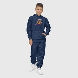 Костюм хлопковый детский ЛА Лейкерс объемное лого, цвет: тёмно-синий — фото 2