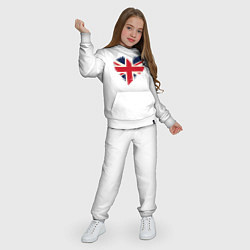 Костюм хлопковый детский Сердце - Британия, цвет: белый — фото 2