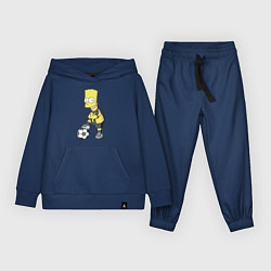 Костюм хлопковый детский Барт Симпсон - крутой футбольный форвард, цвет: тёмно-синий