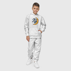 Костюм хлопковый детский Космонавт на месяце, цвет: белый — фото 2