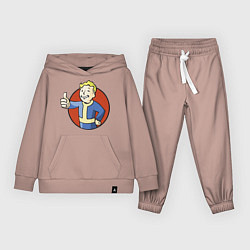 Костюм хлопковый детский Vault boy like, цвет: пыльно-розовый