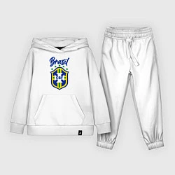 Костюм хлопковый детский Brasil Football, цвет: белый