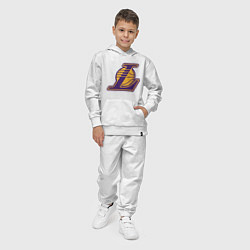 Костюм хлопковый детский Los Angeles Lakers NBA logo, цвет: белый — фото 2