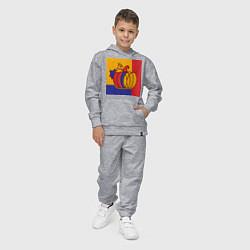 Костюм хлопковый детский Тыква трехцветная винтаж, цвет: меланж — фото 2