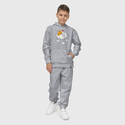 Костюм хлопковый детский Влюбленные медвежата на облаке, цвет: меланж — фото 2