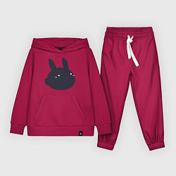 Костюм хлопковый детский Черный кролик - минимализм, цвет: маджента