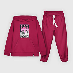Костюм хлопковый детский Stray Kids boy band, цвет: маджента