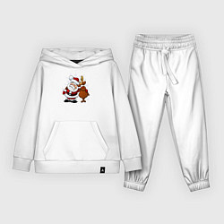 Костюм хлопковый детский Санта и олень, цвет: белый