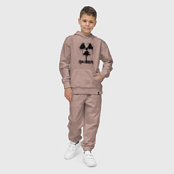 Костюм хлопковый детский Danger radiation symbol, цвет: пыльно-розовый — фото 2