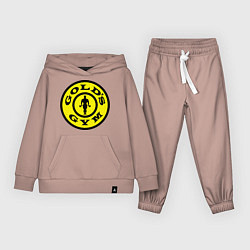 Костюм хлопковый детский Golds GYM, цвет: пыльно-розовый
