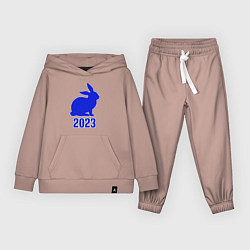 Детский костюм 2023 силуэт кролика синий