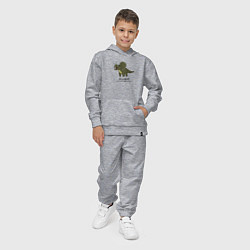 Костюм хлопковый детский Динозавр трицератопс Лёшазавр, цвет: меланж — фото 2