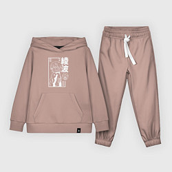 Костюм хлопковый детский Аянами рей из аниме евангелион, цвет: пыльно-розовый