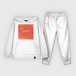 Костюм хлопковый детский Love yourself, цвет: белый