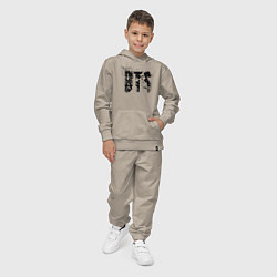 Костюм хлопковый детский BTS logo, цвет: миндальный — фото 2