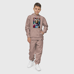 Костюм хлопковый детский Космонавт Сальвадор Дали, цвет: пыльно-розовый — фото 2