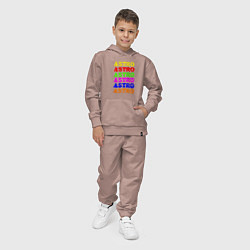 Костюм хлопковый детский Astro color logo, цвет: пыльно-розовый — фото 2