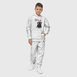 Костюм хлопковый детский Быстрее неси кофе, цвет: белый — фото 2