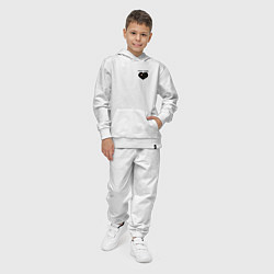 Костюм хлопковый детский Сердце с космосом полно любви, цвет: белый — фото 2