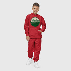 Костюм хлопковый детский Milwaukee basketball, цвет: красный — фото 2