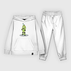 Костюм хлопковый детский Пожарный МЧС России, цвет: белый