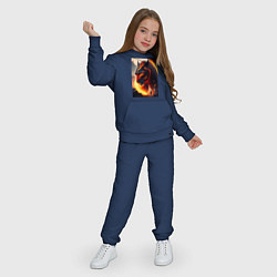 Костюм хлопковый детский Огненный горящий голем, цвет: тёмно-синий — фото 2