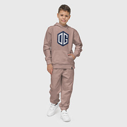 Костюм хлопковый детский OG logo, цвет: пыльно-розовый — фото 2