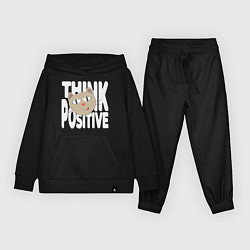 Детский костюм Забавный кот и надпись Think positive